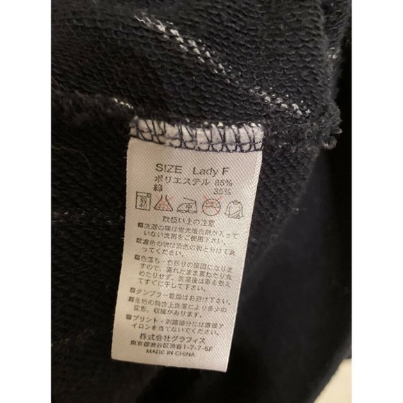 Graniph Lady F Black & White Stripe Long Sleeve Top Hi-Low Hem Medium Women’s - Picture 5 of 5